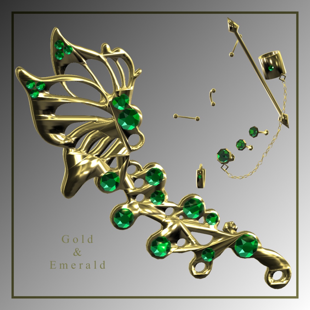 💎VRChat accessory💎 Punk style earring set【8Color×8Color MA 16Avatar対応】