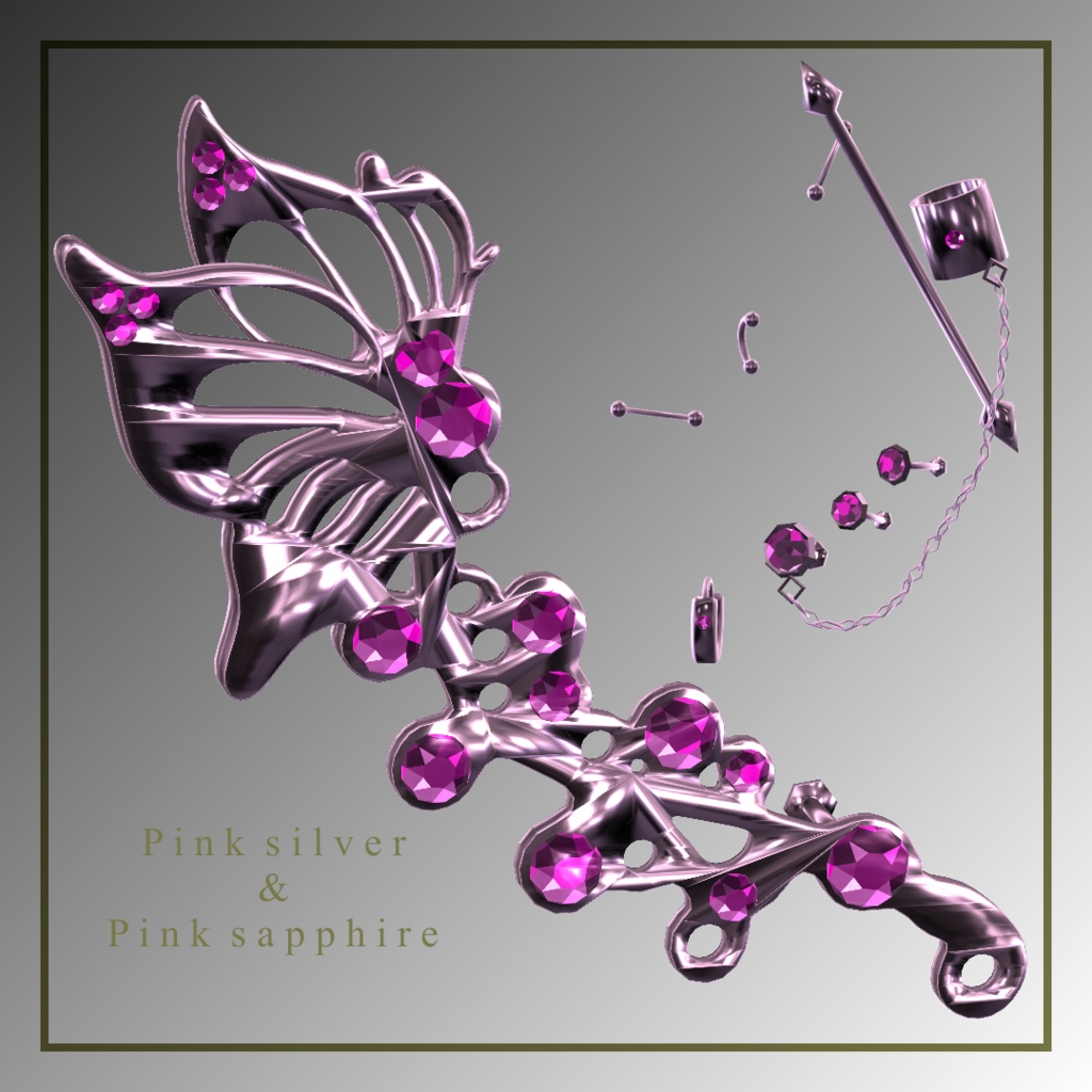 💎VRChat accessory💎 Punk style earring set【8Color×8Color MA 16Avatar対応】