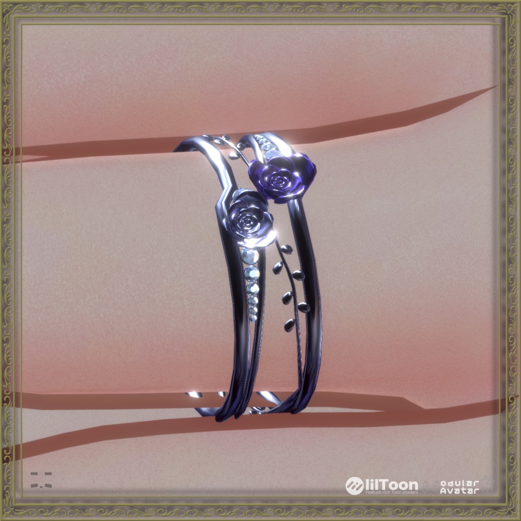 💍VRChat accessory💍 🌹Twin Rose🌹【10Color×5Color 20Avatar対応】