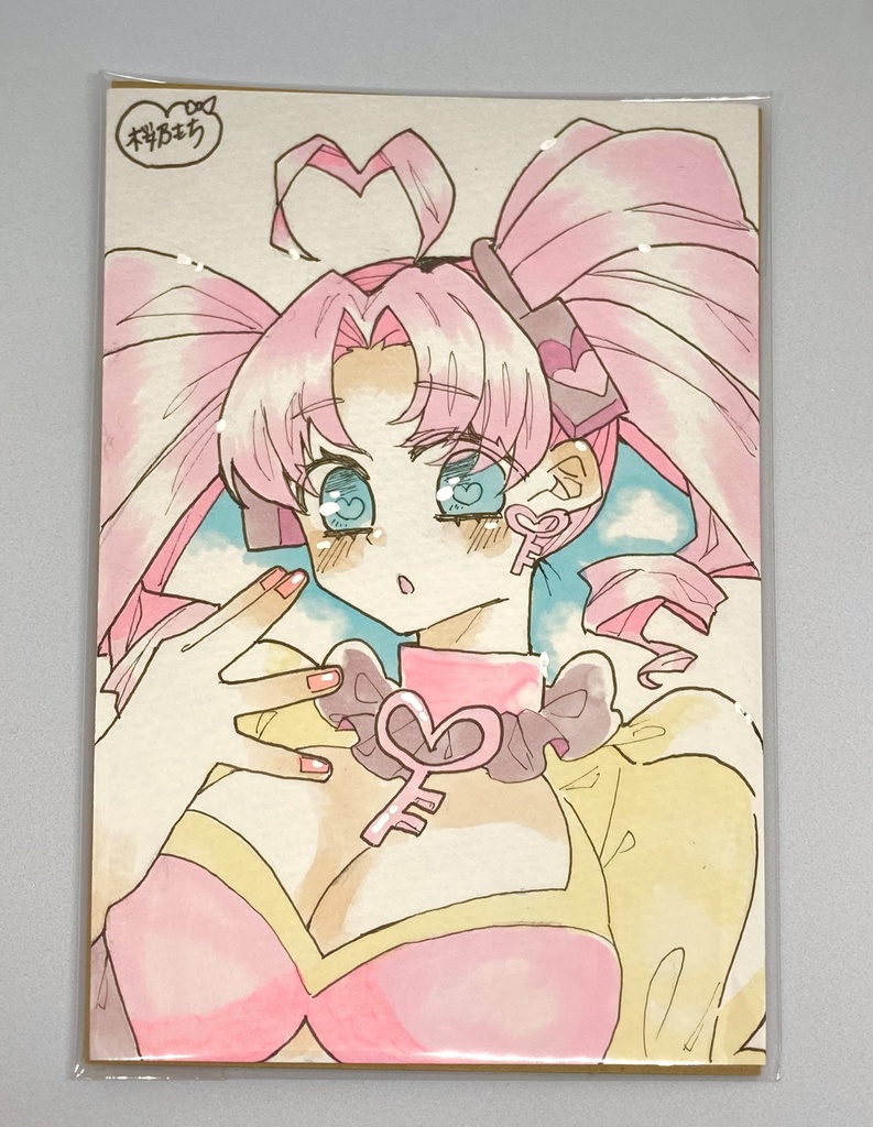 ポストカードサイズ原画「鍵っ子魔法少女🎀」