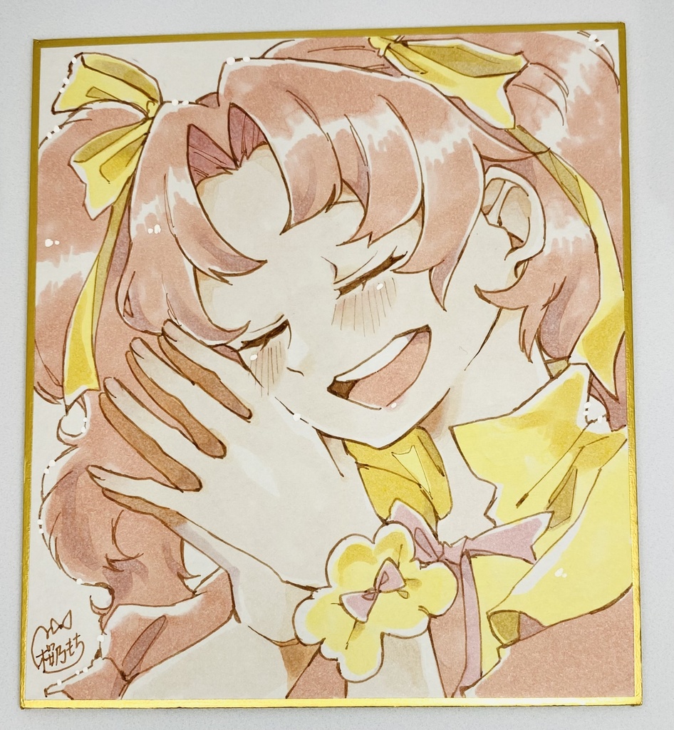 アナログ色紙「笑顔の可愛い女の子」