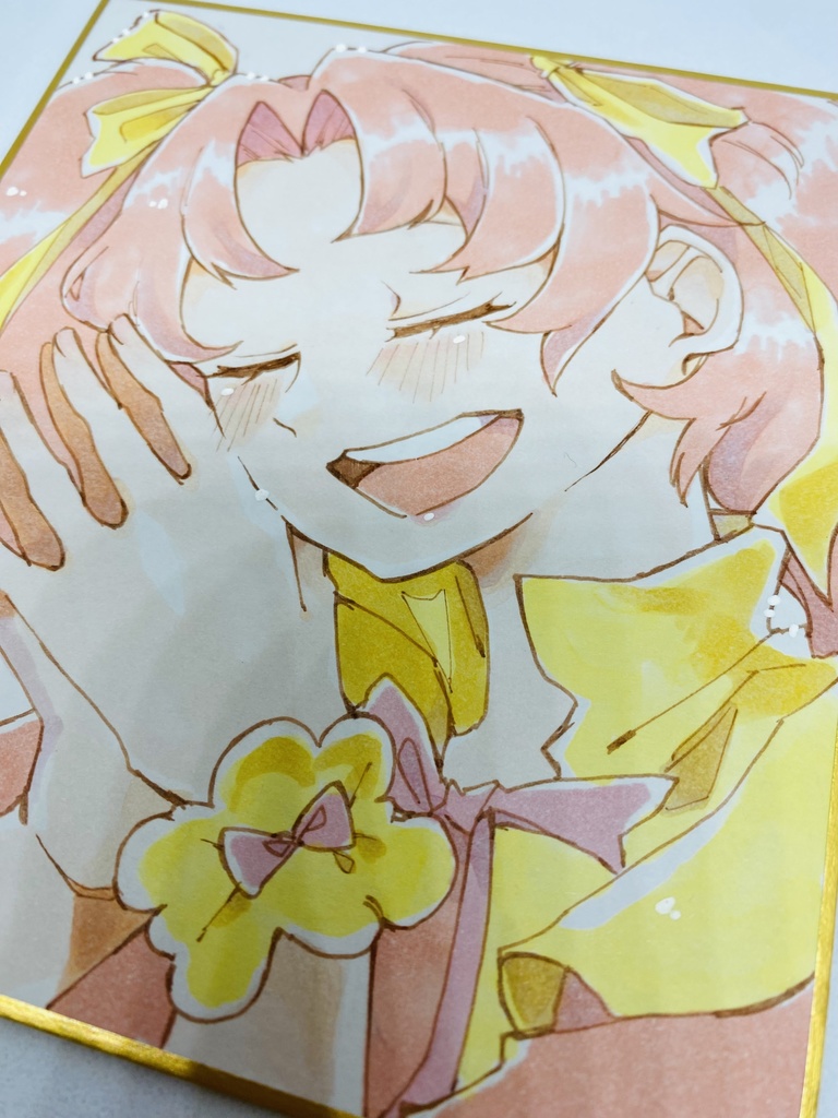 アナログ色紙「笑顔の可愛い女の子」