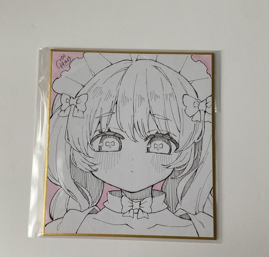 ピンクメイドさん｜白黒単色カラー原画