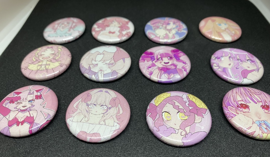 創作キャラ 丸型32mm缶バッチ🎀 ver.A(全12種類)