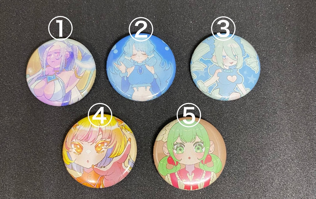 創作キャラ 丸型32mm缶バッチ🎀 ver.B(全5種類)