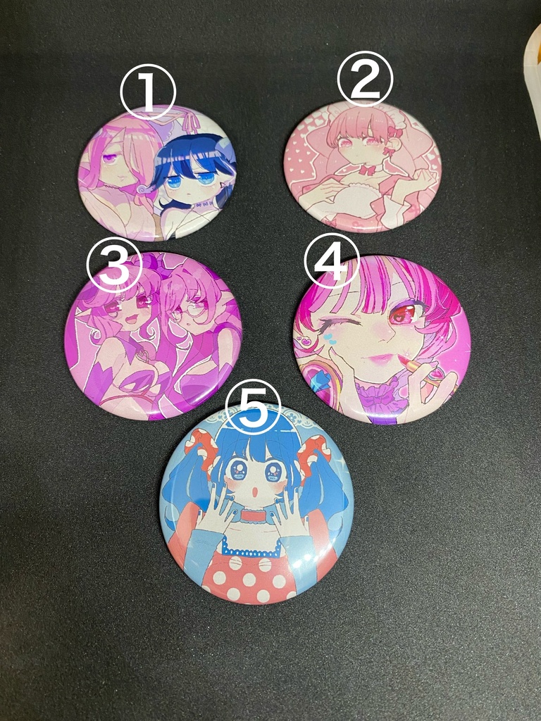 創作キャラ 丸型56mm缶バッチ🎀(全5種類)
