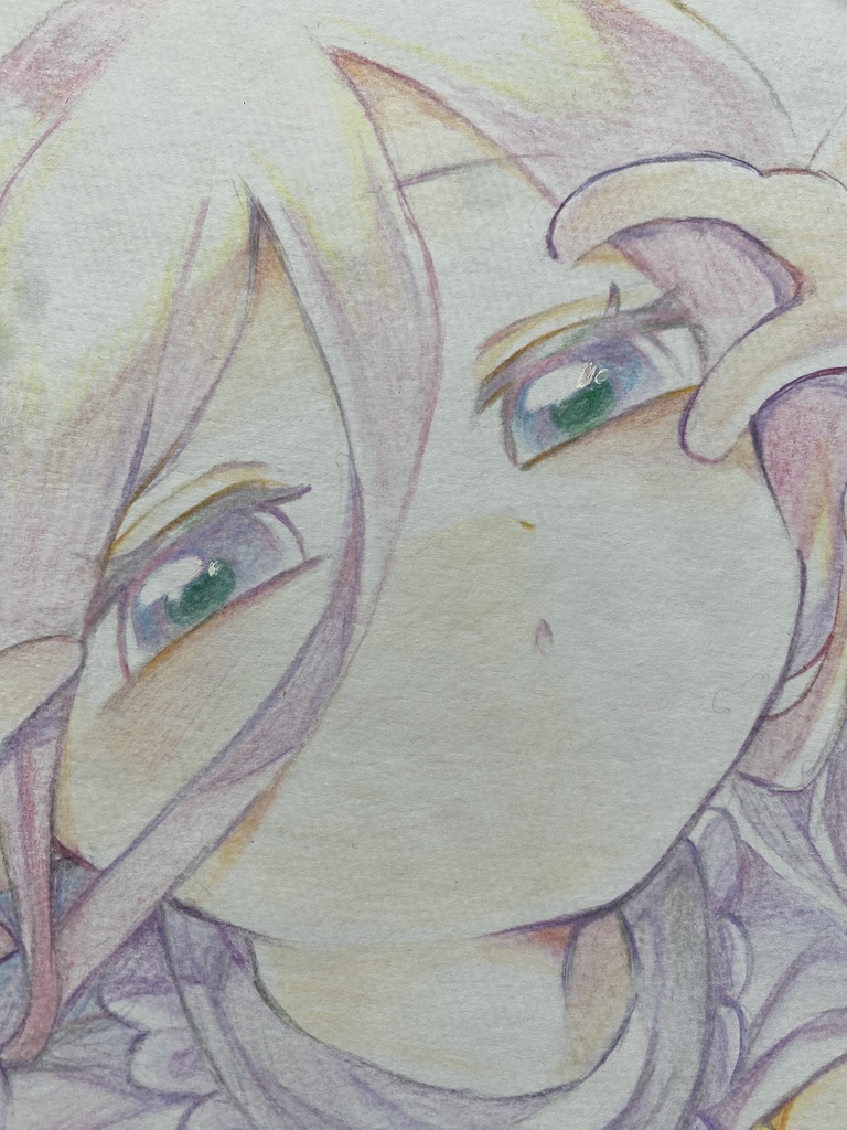 アナログ色紙(色鉛筆) 紫の創作っ子🎀