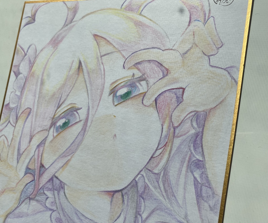 アナログ色紙(色鉛筆) 紫の創作っ子🎀