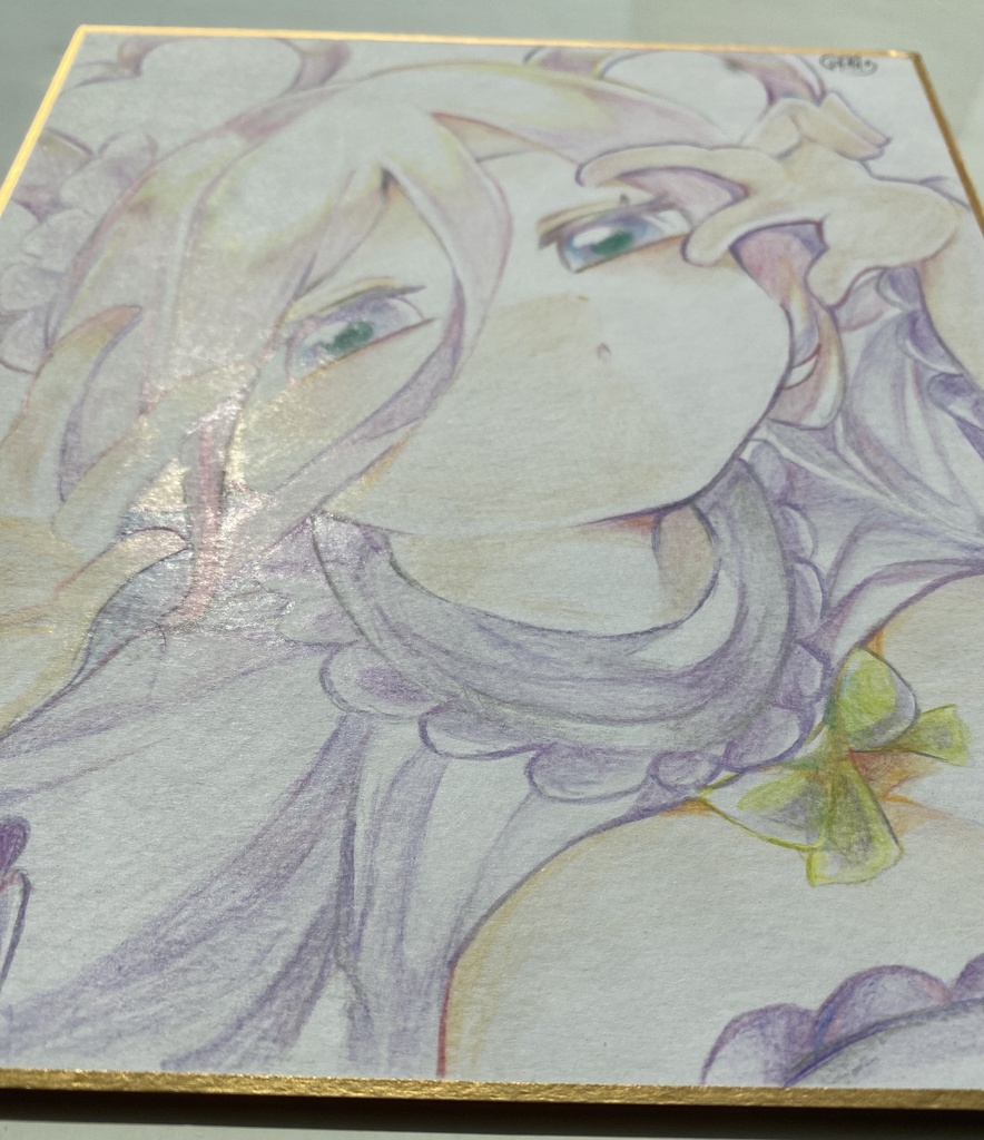 アナログ色紙(色鉛筆) 紫の創作っ子🎀