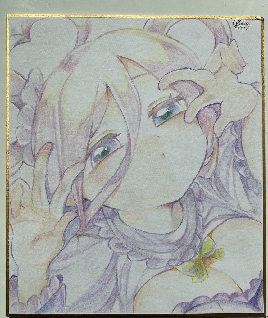 アナログ色紙（色鉛筆）　紫の創作っ子🎀