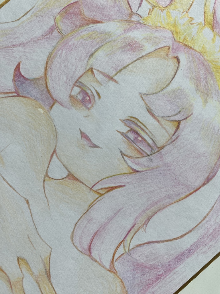 アナログ色紙(色鉛筆) 創作うさぎちゃん🐰🩷