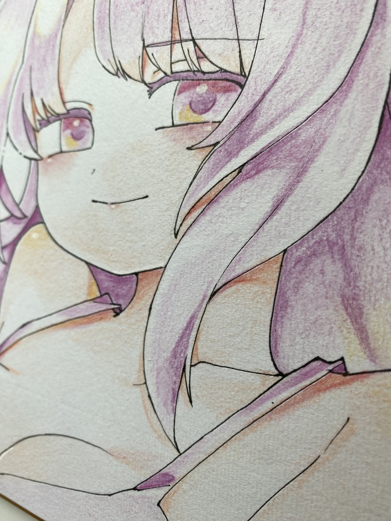 アナログ色紙 ピンク髪の女の子🎀