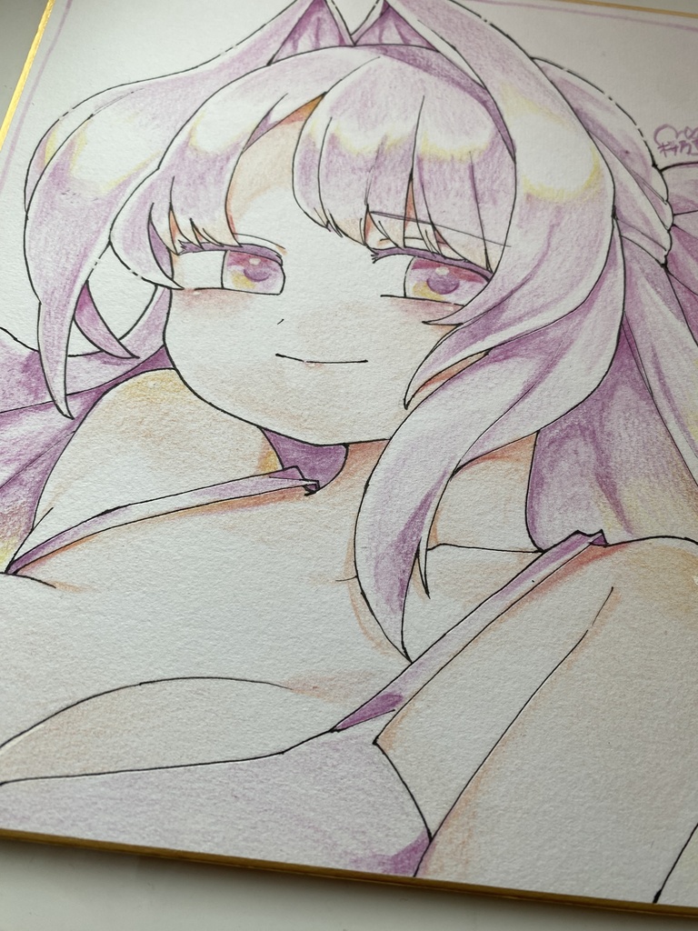 アナログ色紙 ピンク髪の女の子🎀