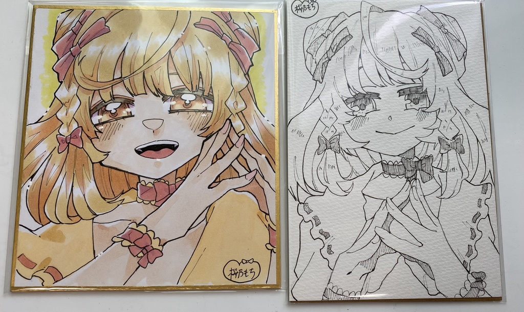 アナログ原画セット　優しい雰囲気の女の子🎀
