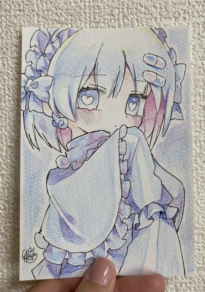 ポストカードサイズ原画「天子ちゃん🪽」