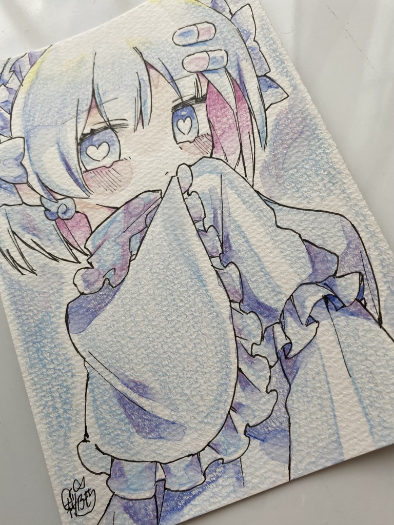 ポストカードサイズ原画「天子ちゃん🪽」