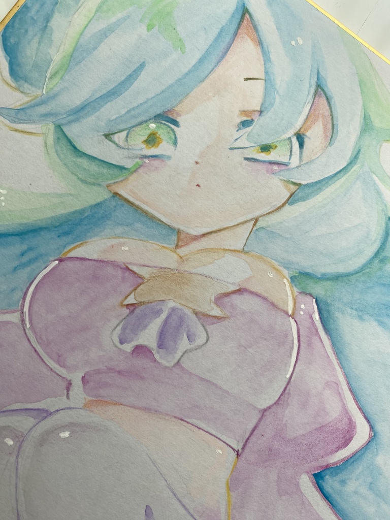 アナログ色紙 創作女の子💫