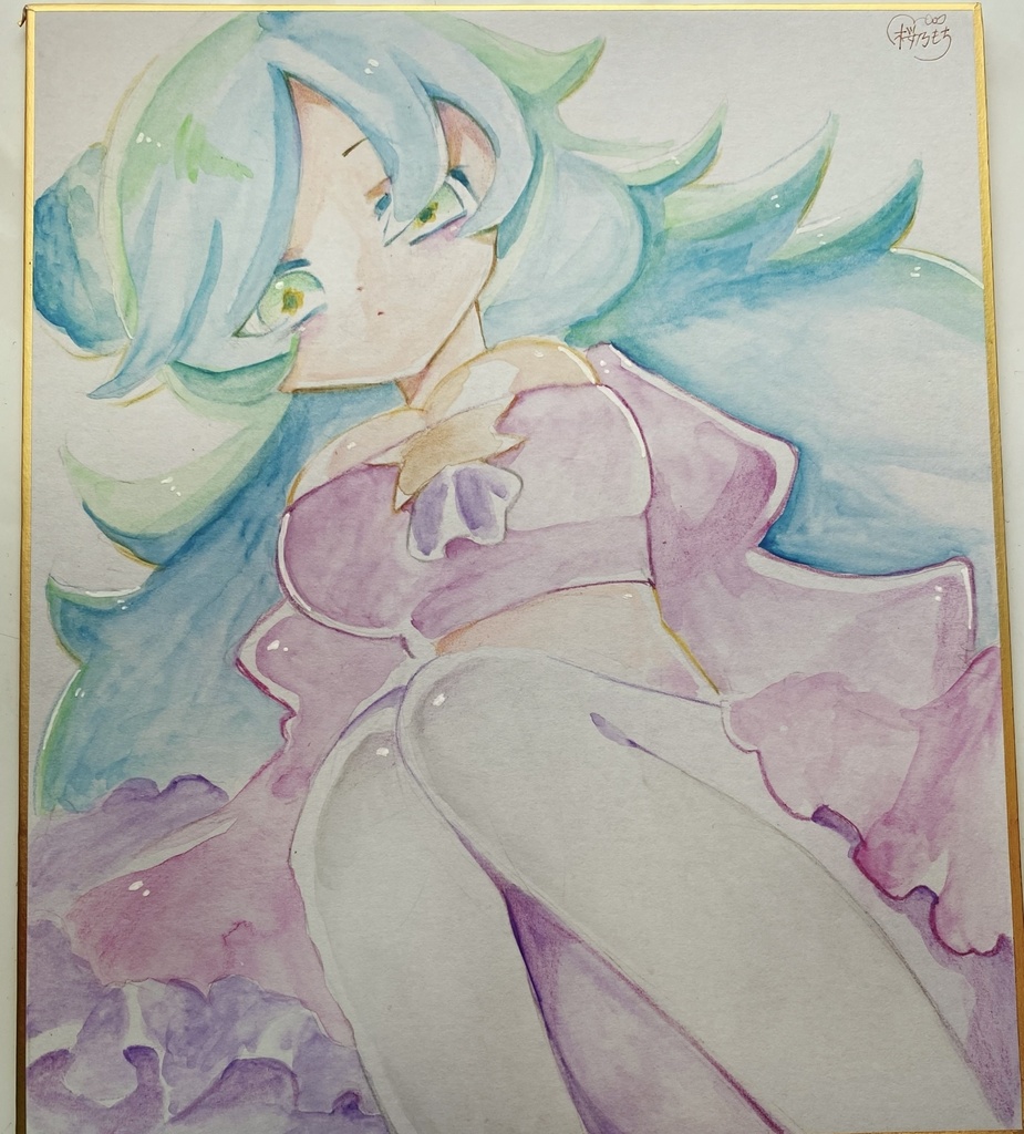 アナログ色紙 創作女の子💫