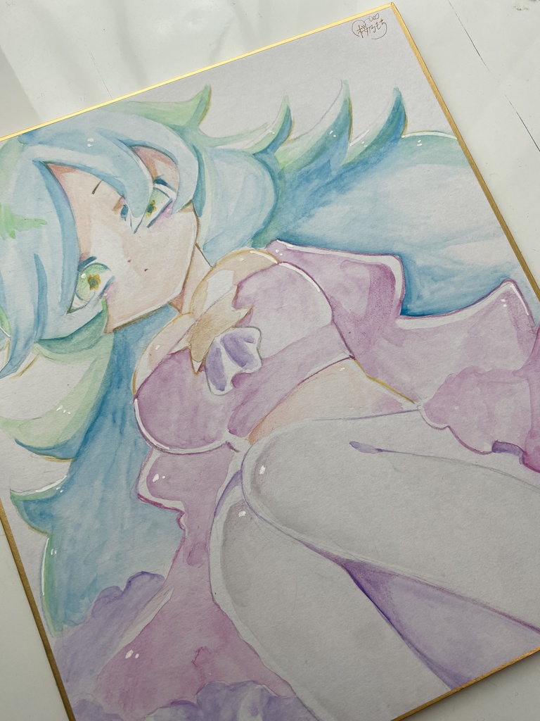 アナログ色紙 創作女の子💫