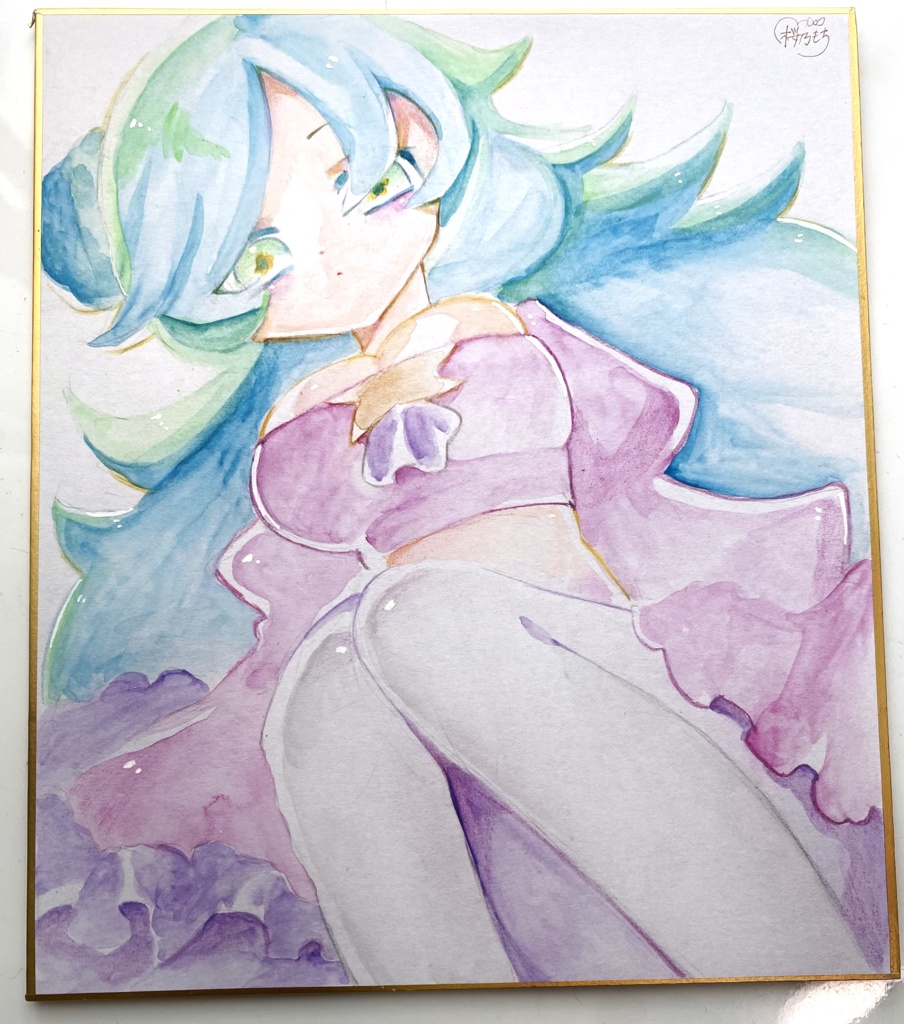 アナログ色紙　創作女の子💫