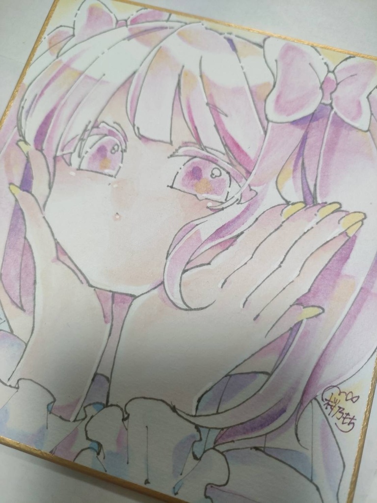 アナログ色紙 リボンの女の子🎀