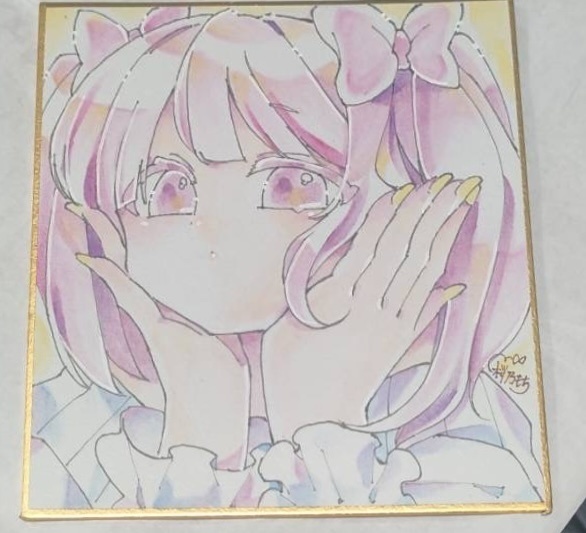 アナログ色紙　リボンの女の子🎀