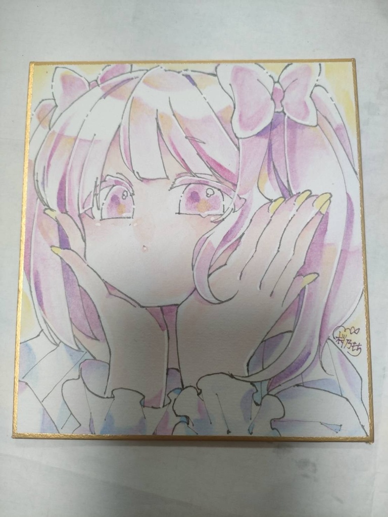 アナログ色紙 リボンの女の子🎀