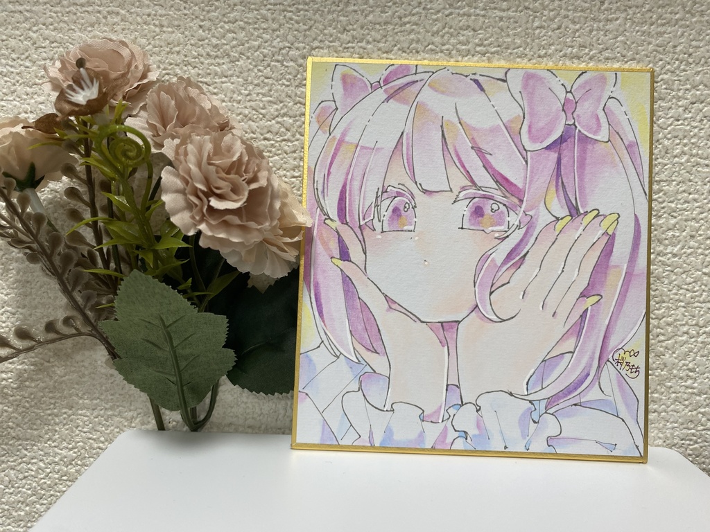 🎀アナログ色紙　「可愛いポーズをした女の子」🎀