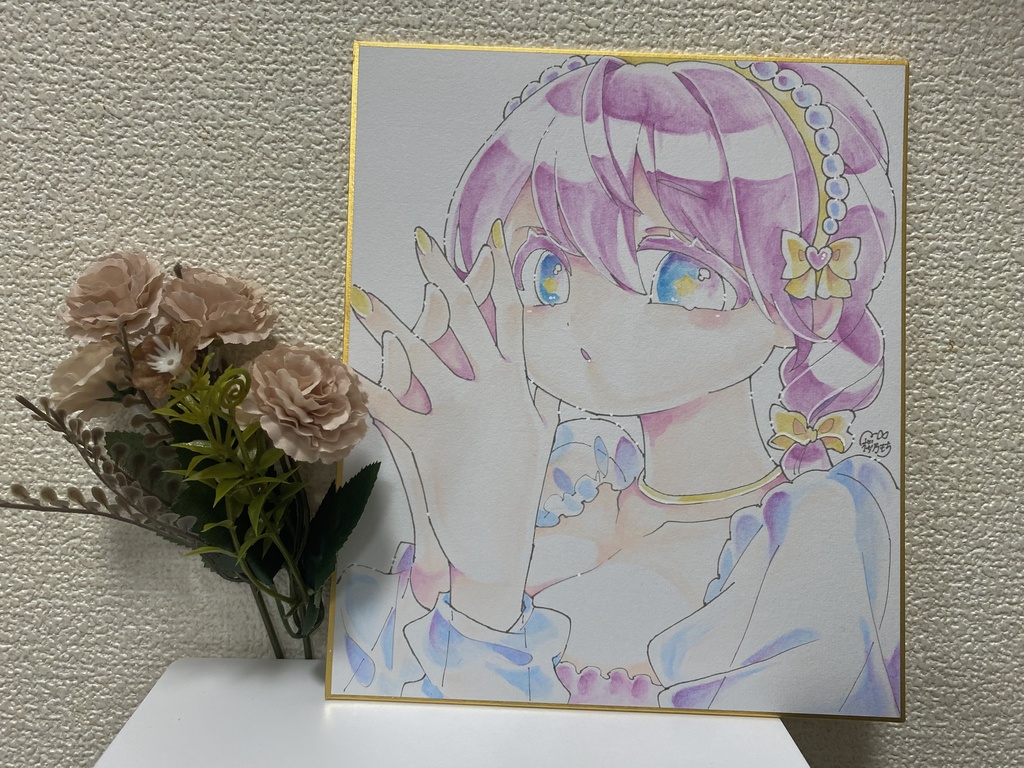 🎀アナログ色紙　「おしゃれ女の子ちゃん💫」🎀