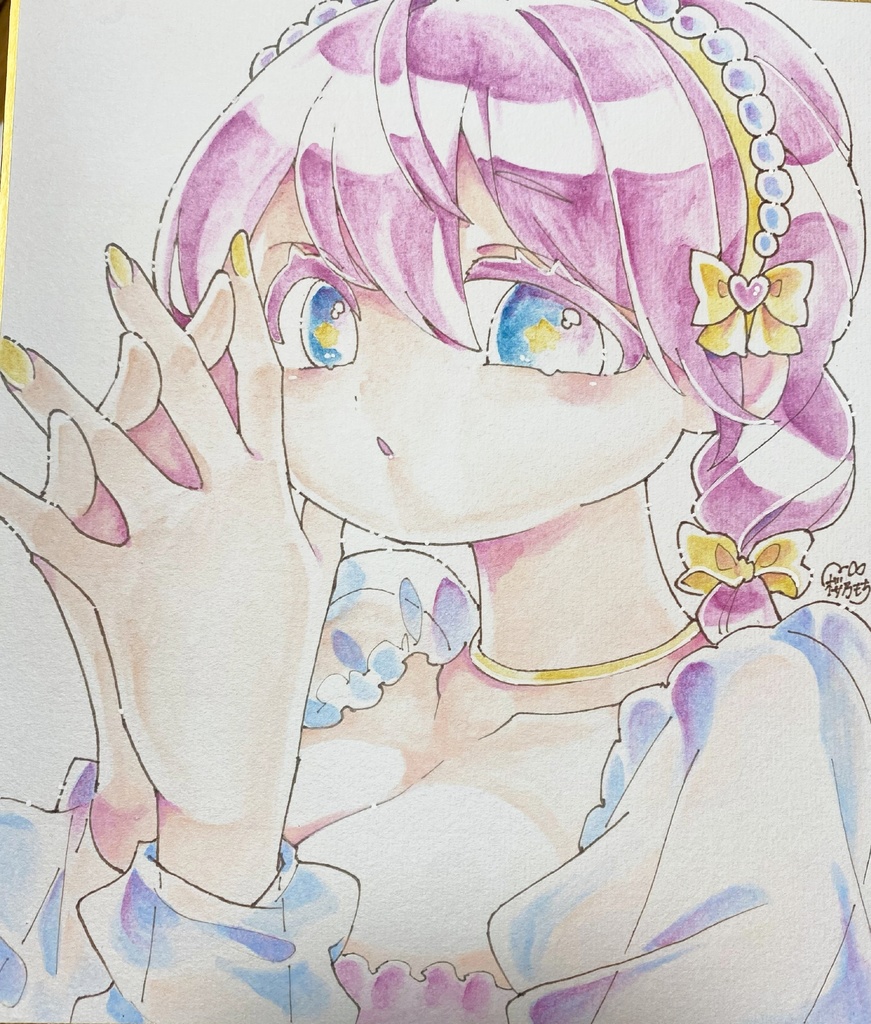 アナログ色紙　可愛い創作ちゃん💫