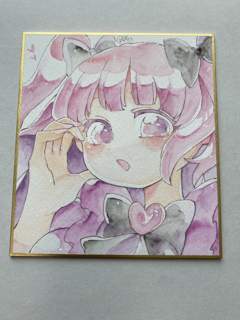 アナログ色紙　🎀創作キャラの萌々子ちゃん🎀