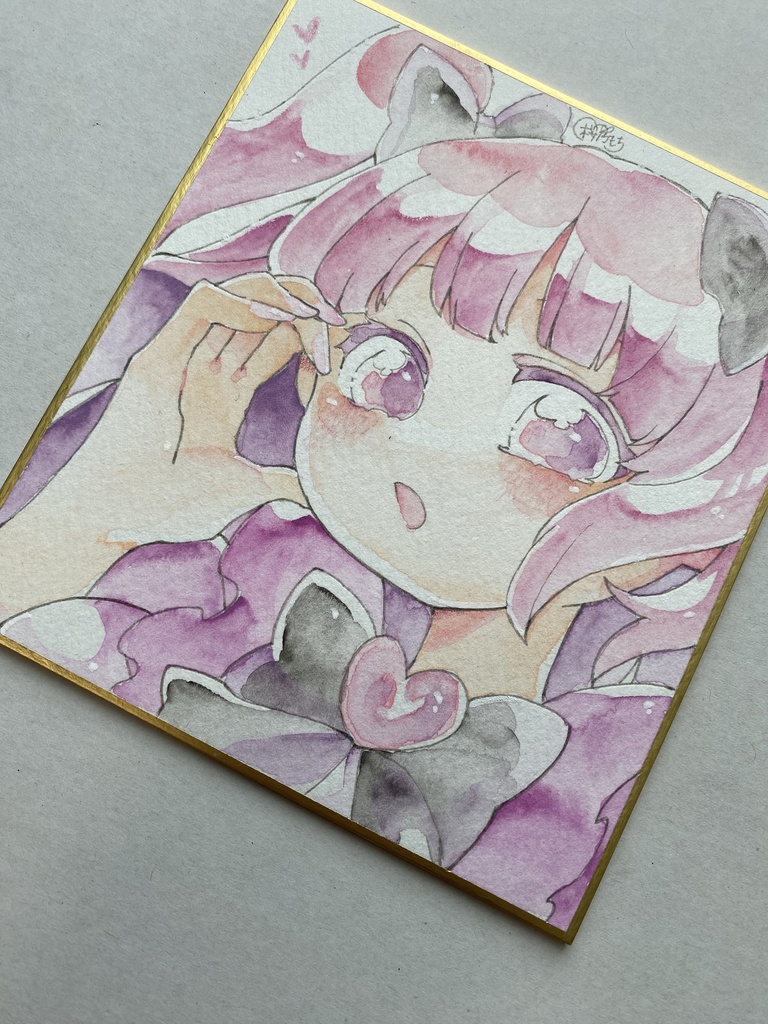 アナログ色紙 🎀創作キャラの萌々子ちゃん🎀