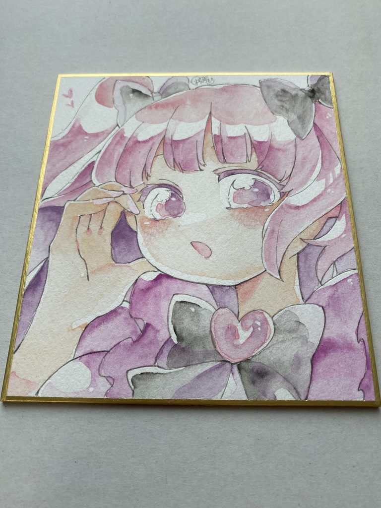 アナログ色紙 🎀創作キャラの萌々子ちゃん🎀