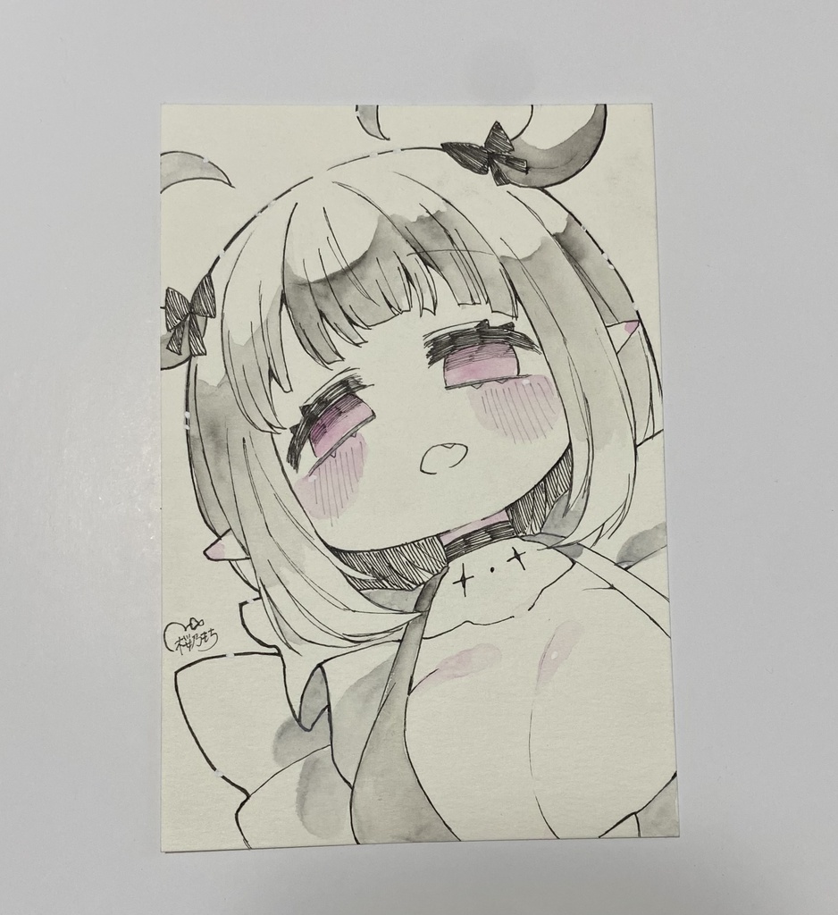 白黒思考なオセロちゃん|ポストカードサイズミニイラスト