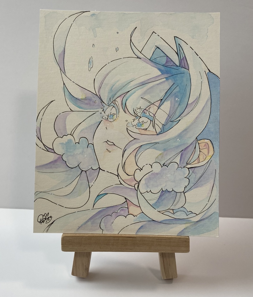 涙よお空に飛んでいけ|水彩紙イラスト