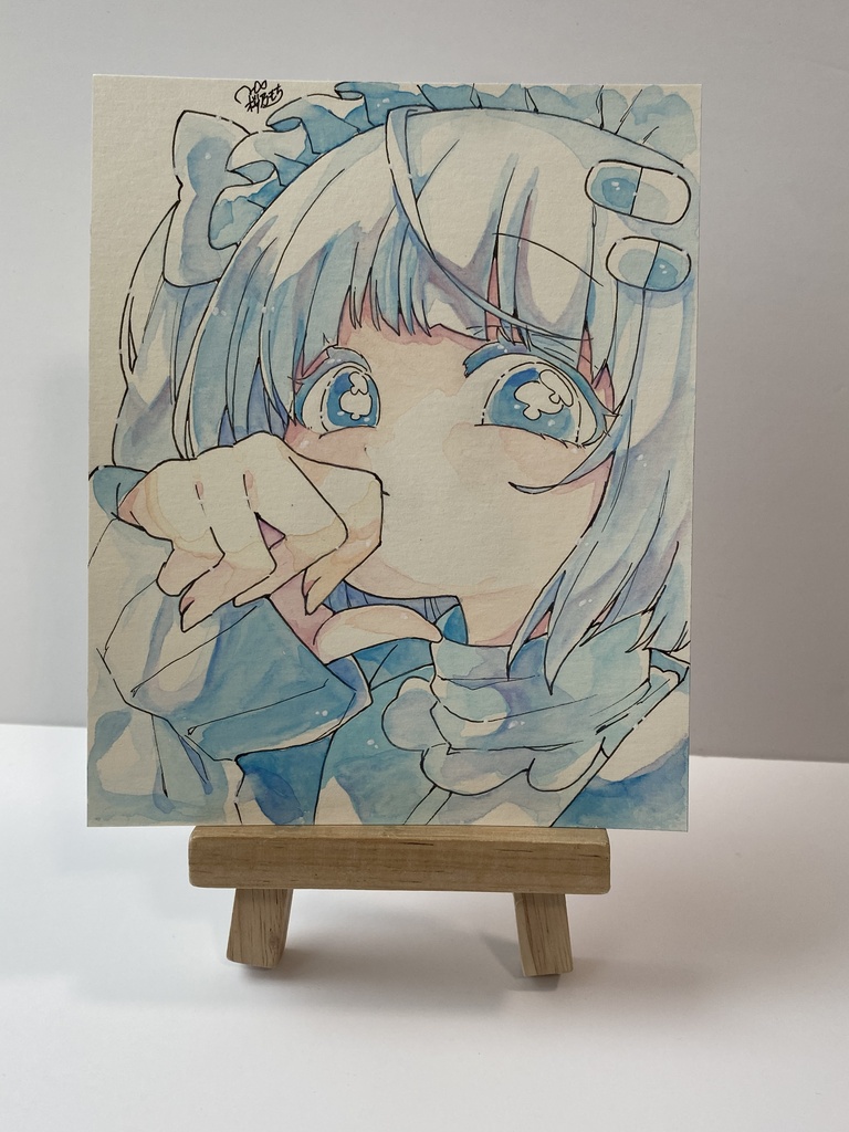 天使界隈の天子ちゃん🪽🩵|水彩紙イラスト