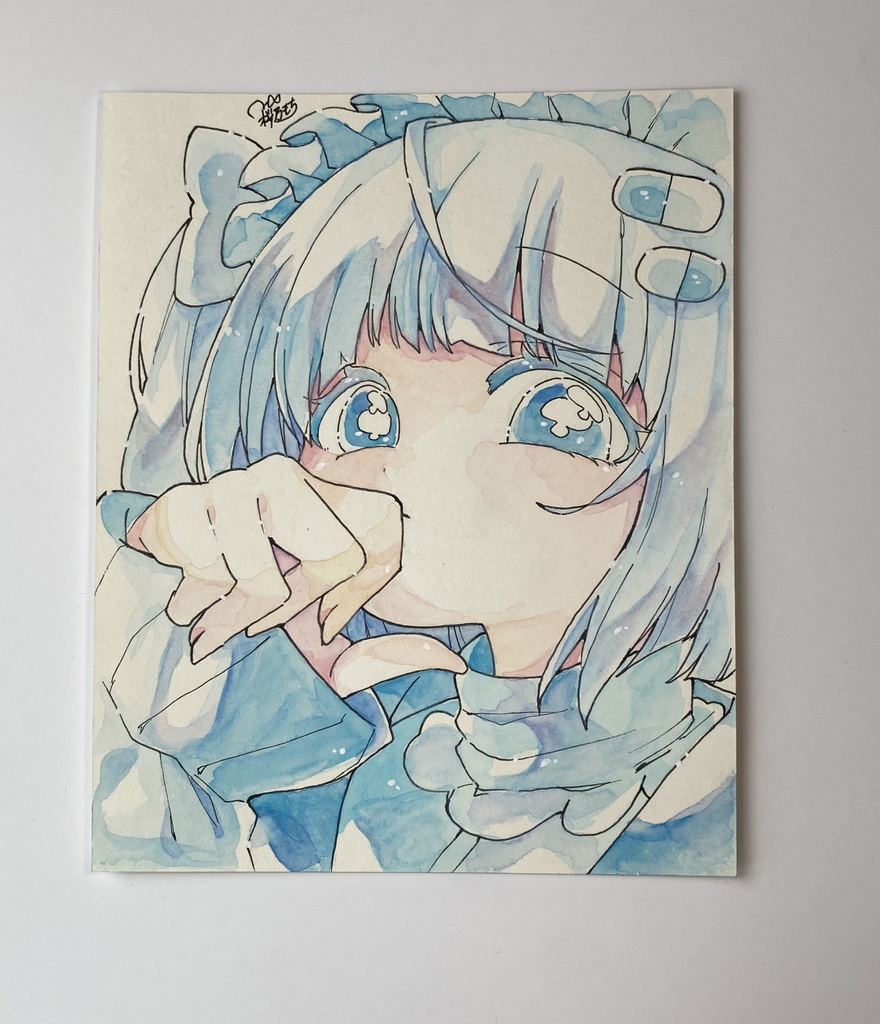天使界隈の天子ちゃん🪽🩵|水彩紙イラスト