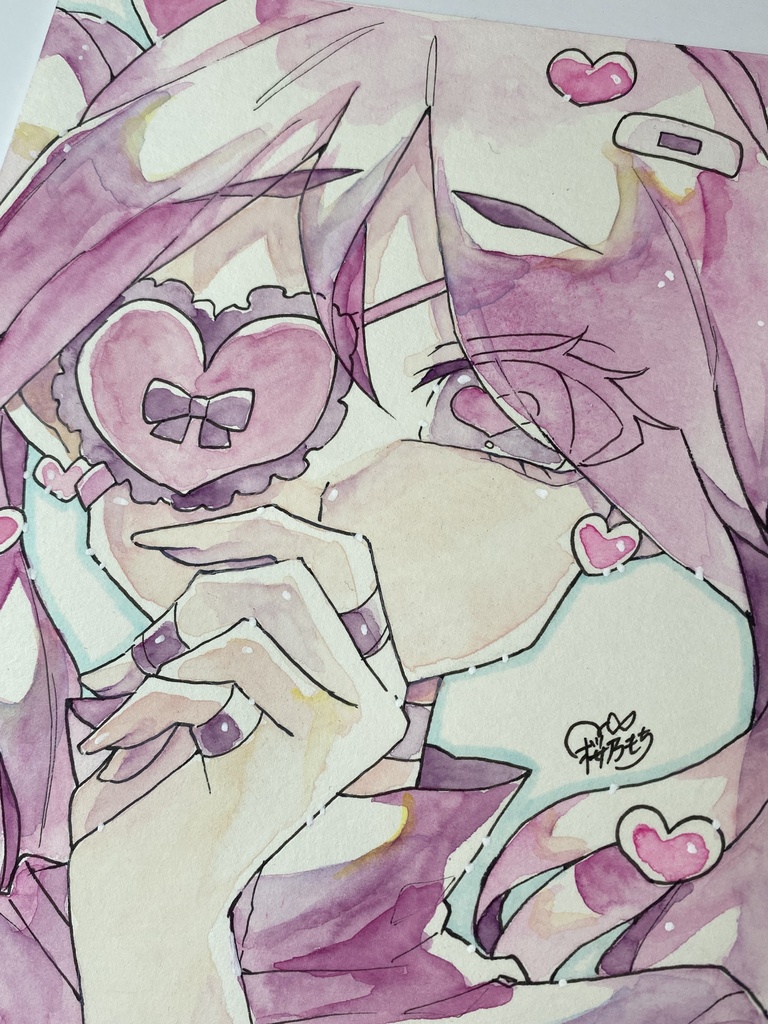 病みかわナース🩷🔪|水彩紙イラスト