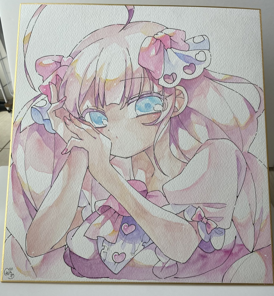 やさしく見つめて | 水彩色紙イラスト
