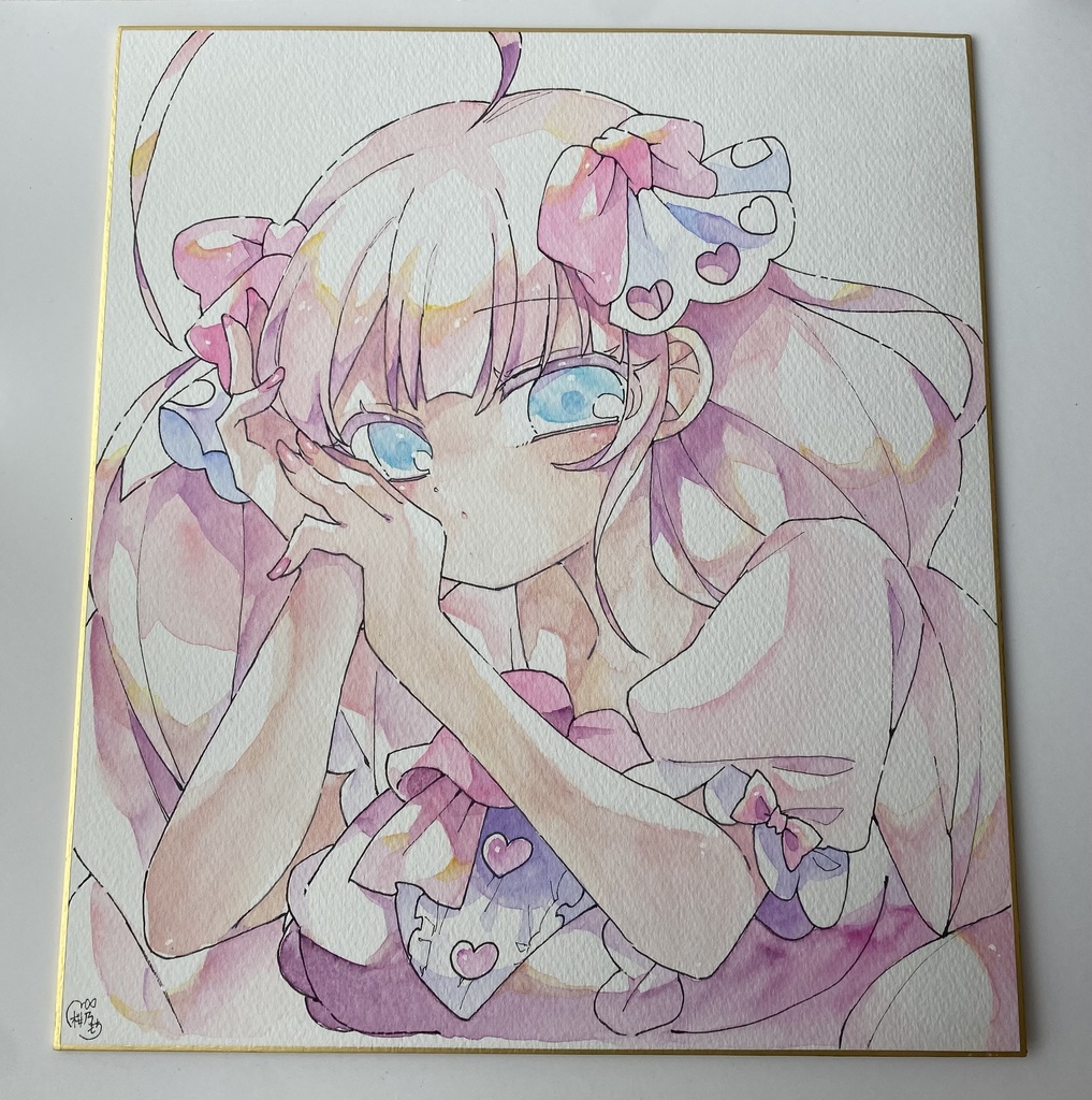 やさしく見つめて | 水彩色紙イラスト