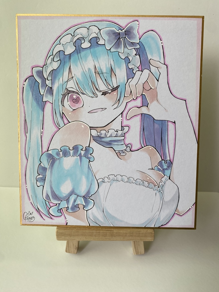 水色髪の女の子🩵 | 色紙イラスト