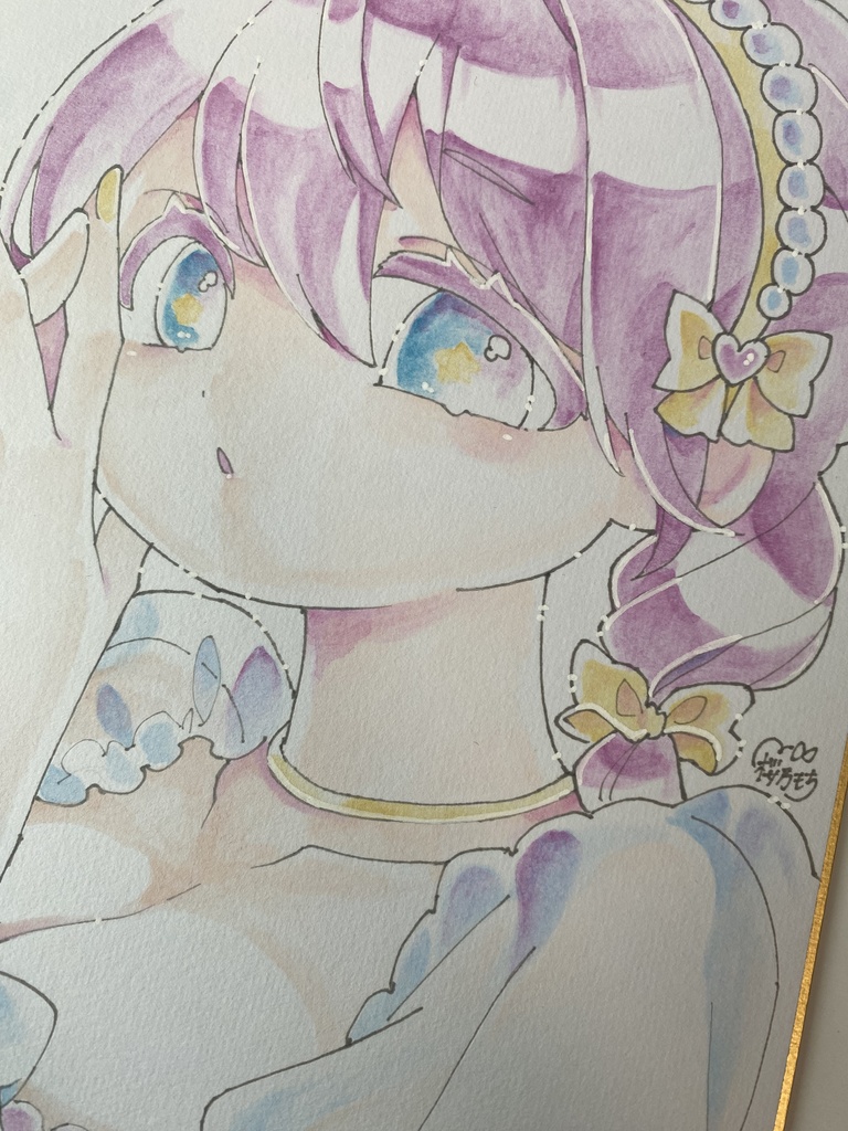 ピンク髪の女の子♡| 色紙イラスト