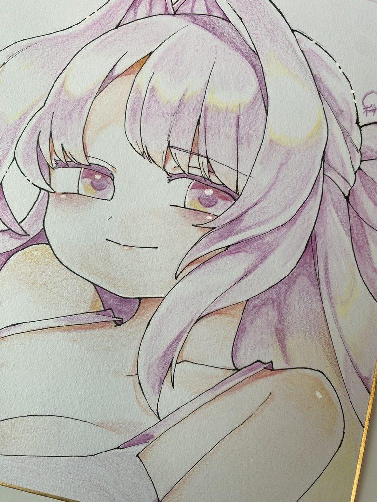 ピンク髪の女の子🎀 | 色紙イラスト