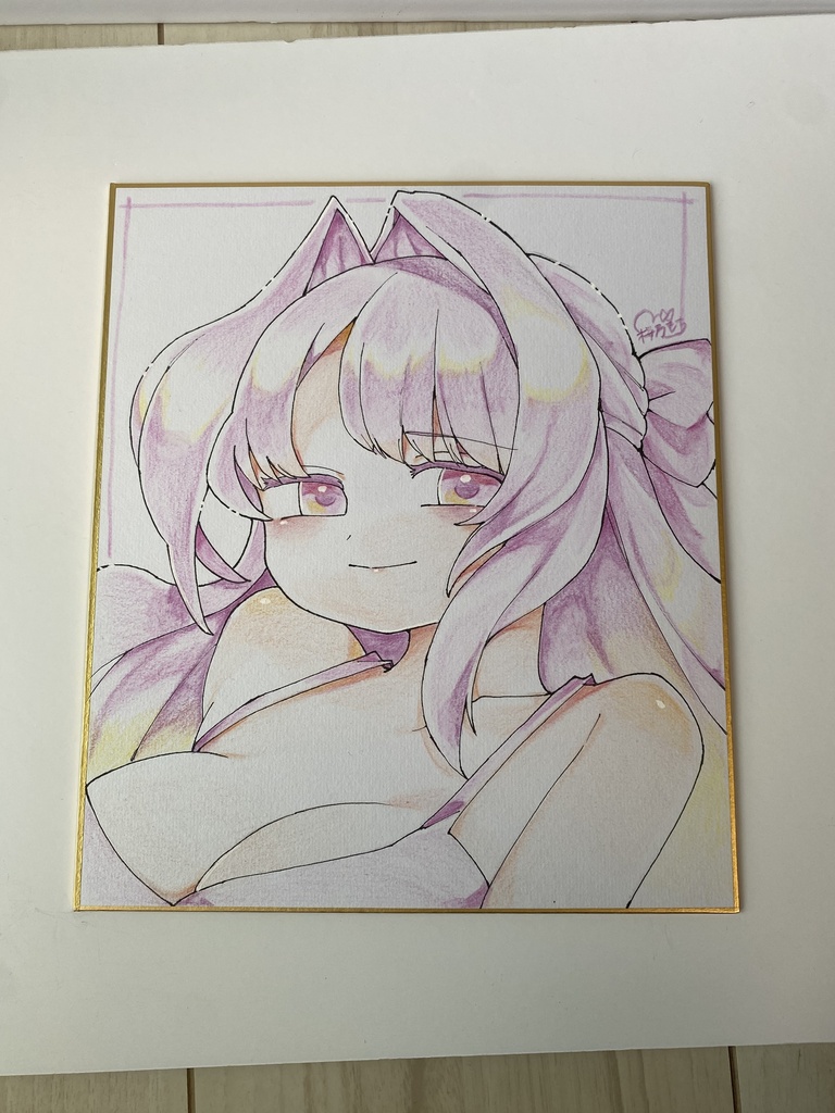 ピンク髪の女の子🎀 | 色紙イラスト