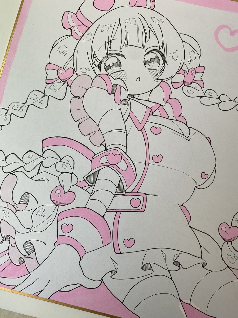 ピンク色のナースさん🩹🩷| 色紙イラスト