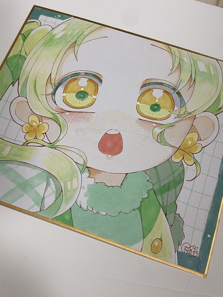照れたあの子の瞳|色紙イラスト