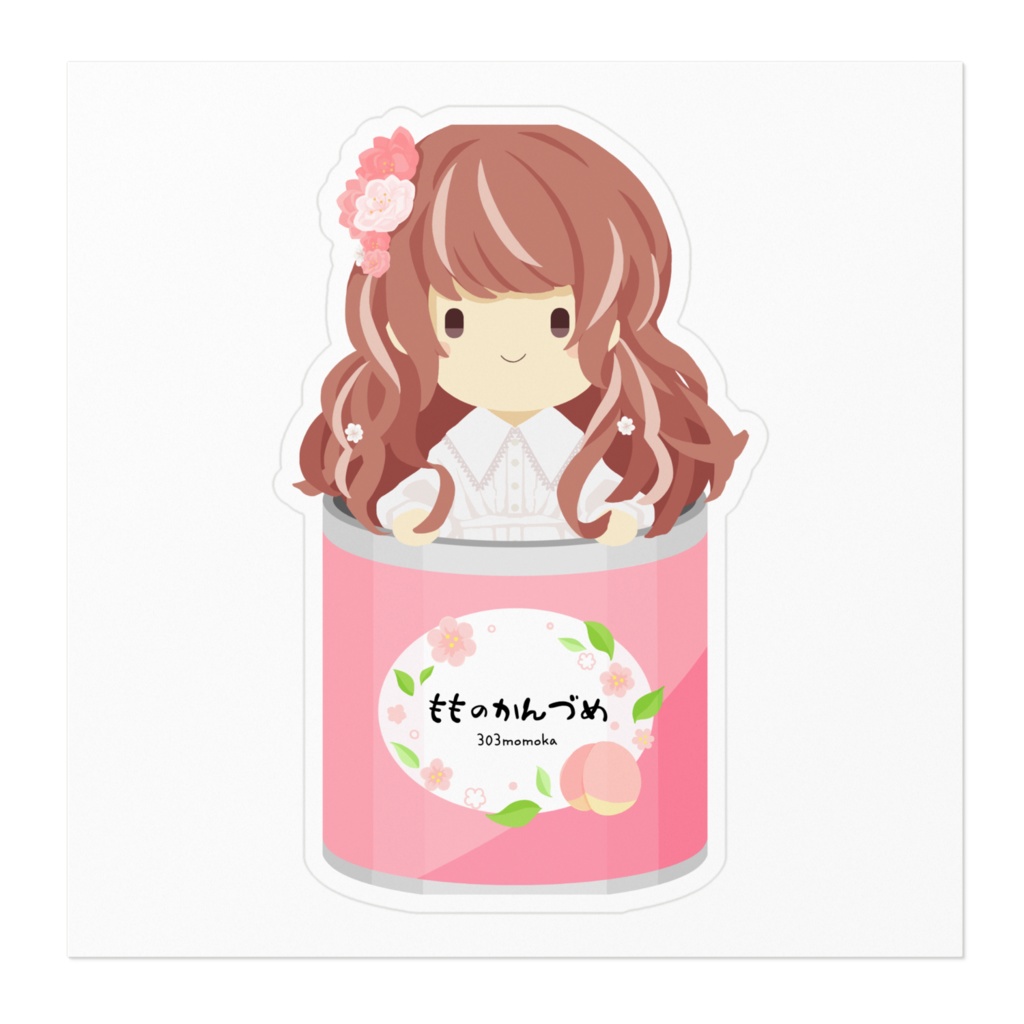 もものかんづめステッカー
