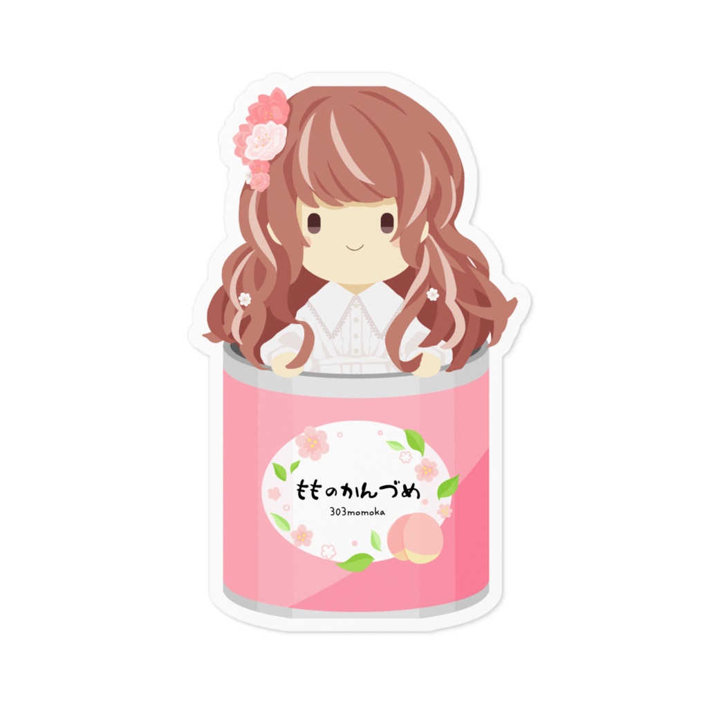 もものかんづめステッカー