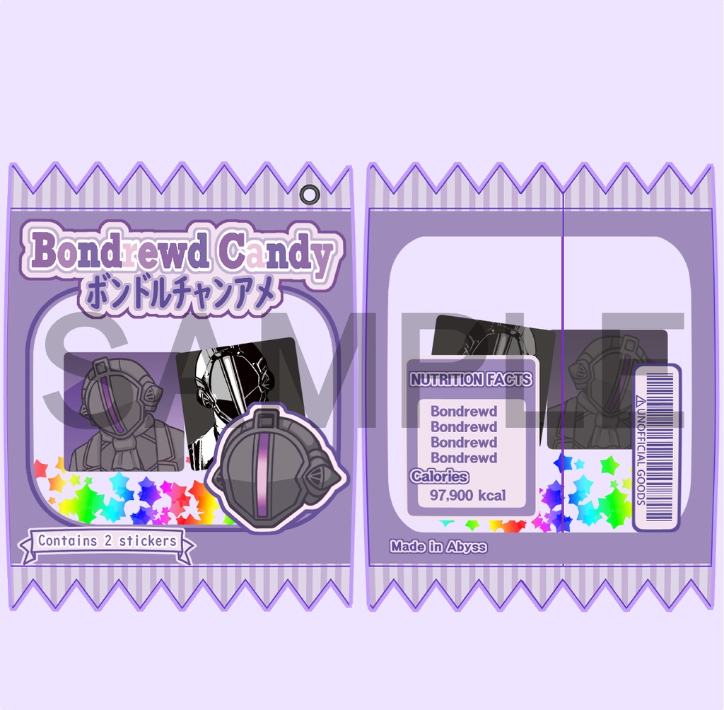 シール風アクリル入りキャンディチャーム