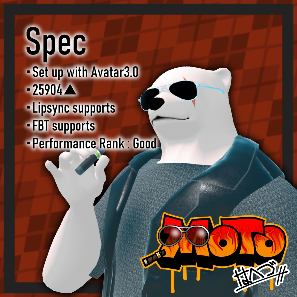 VRChat向けアバター「Moto」3Dモデル